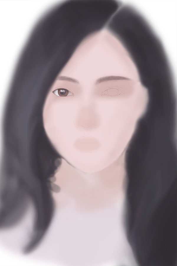 PS鼠绘教程:临摹漂亮长发女生头像照片