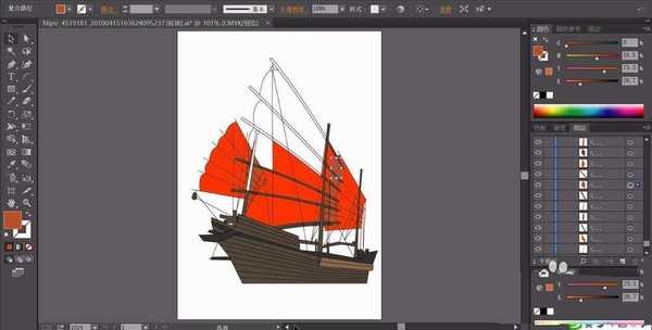 ai怎么绘制帆船图片? ai绘制帆船矢量图的教程