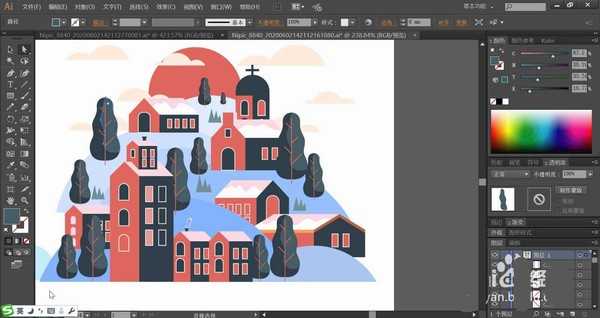 ai怎么设计度假区景观插画? ai度假区的画法