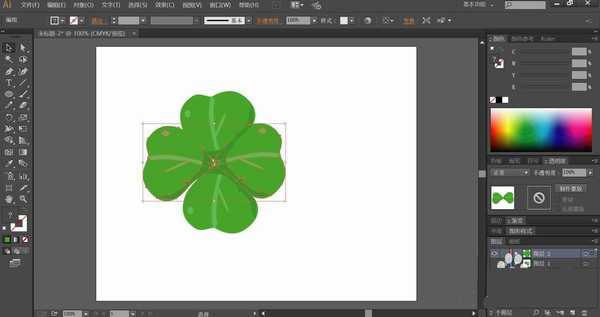 ai怎么画水彩画效果的四叶草? ai设计春草图的技巧
