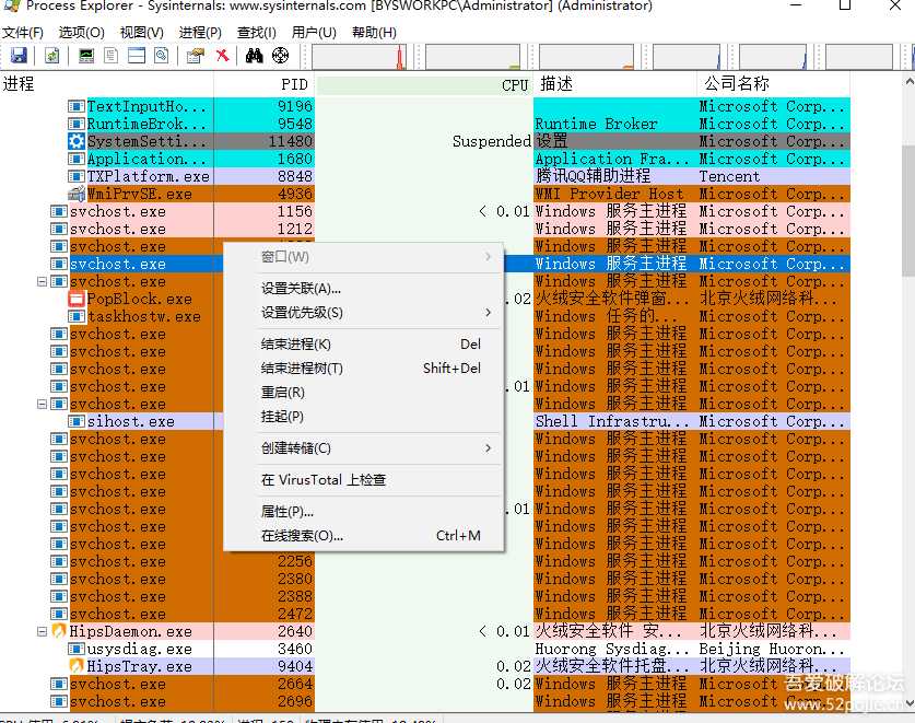 功能强大的进程管理 Procexp64 V16.32 汉化32/64自适应单文件版